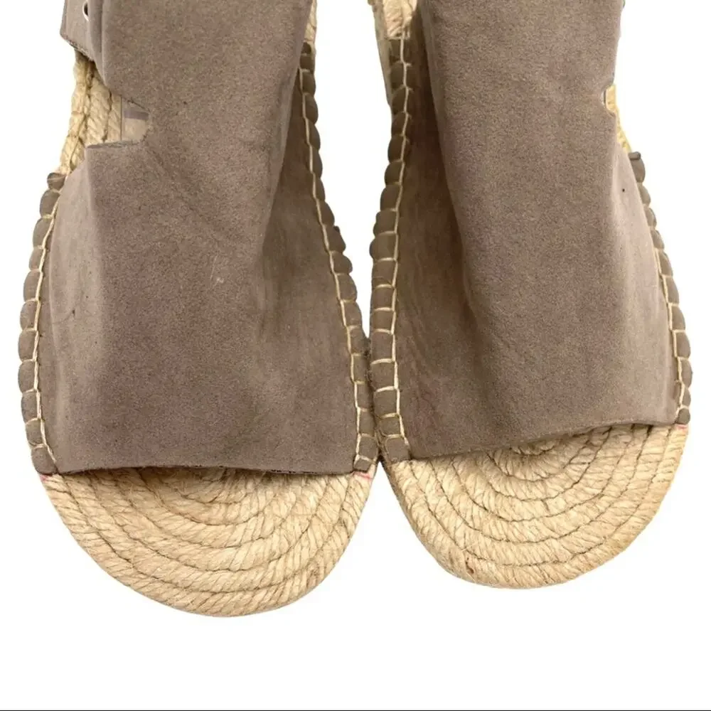 NEW - Espadrilles faux suede slingback tan size 10